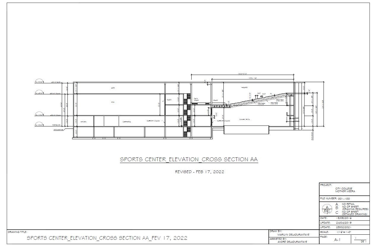 SPORTS CENTER STRUCTURE CROSS SECTION AA DEC 12 2020